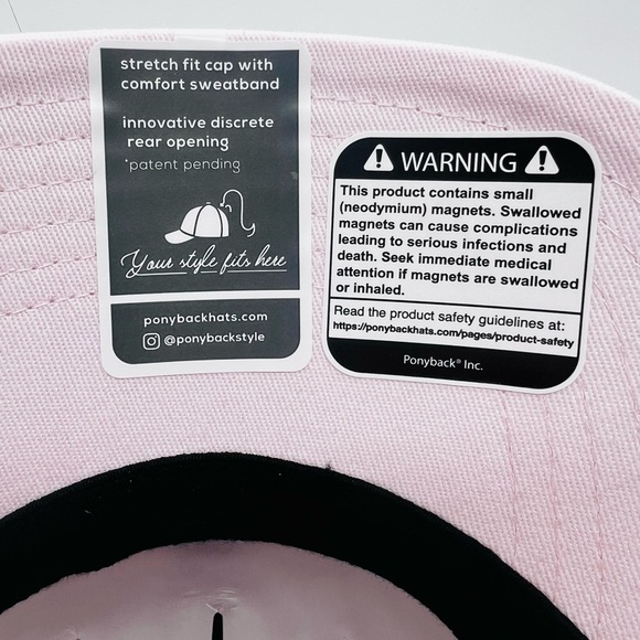 PONYBACK SOFT PINK HAT SIZE SMALL/MEDIUM NWT - Picture 8 of 10